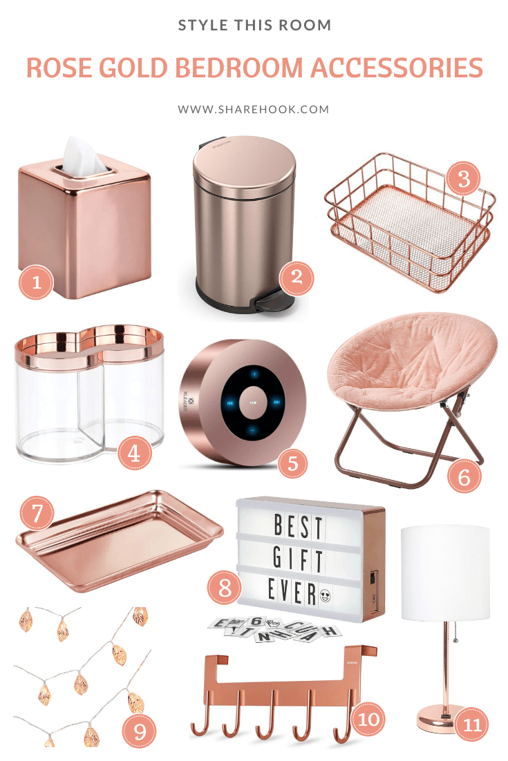 Rose Gold Bedroom Accessories Sharehook