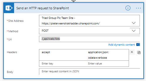 Send An Http Request To Sharepoint Action In Microsoft Flow Common Error Messages