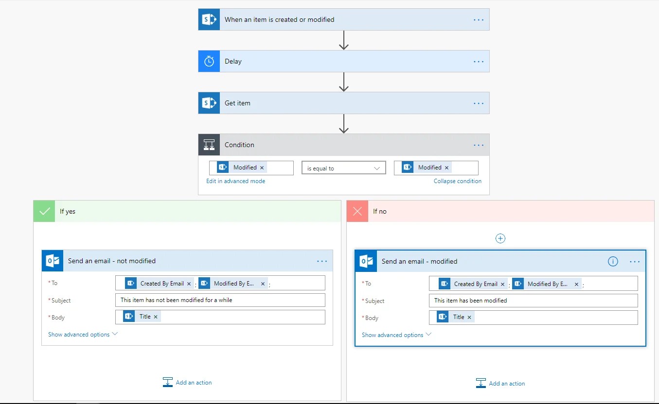 Microsoft Flow - Sending out reminders