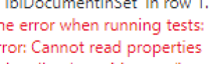 Runtime error when running tests