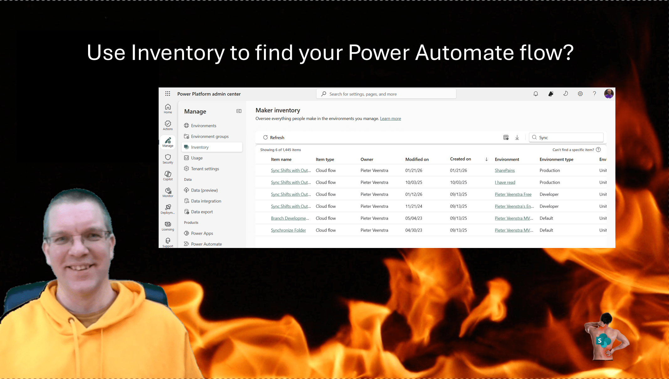 Use Inventory to find your Power Automate flow?