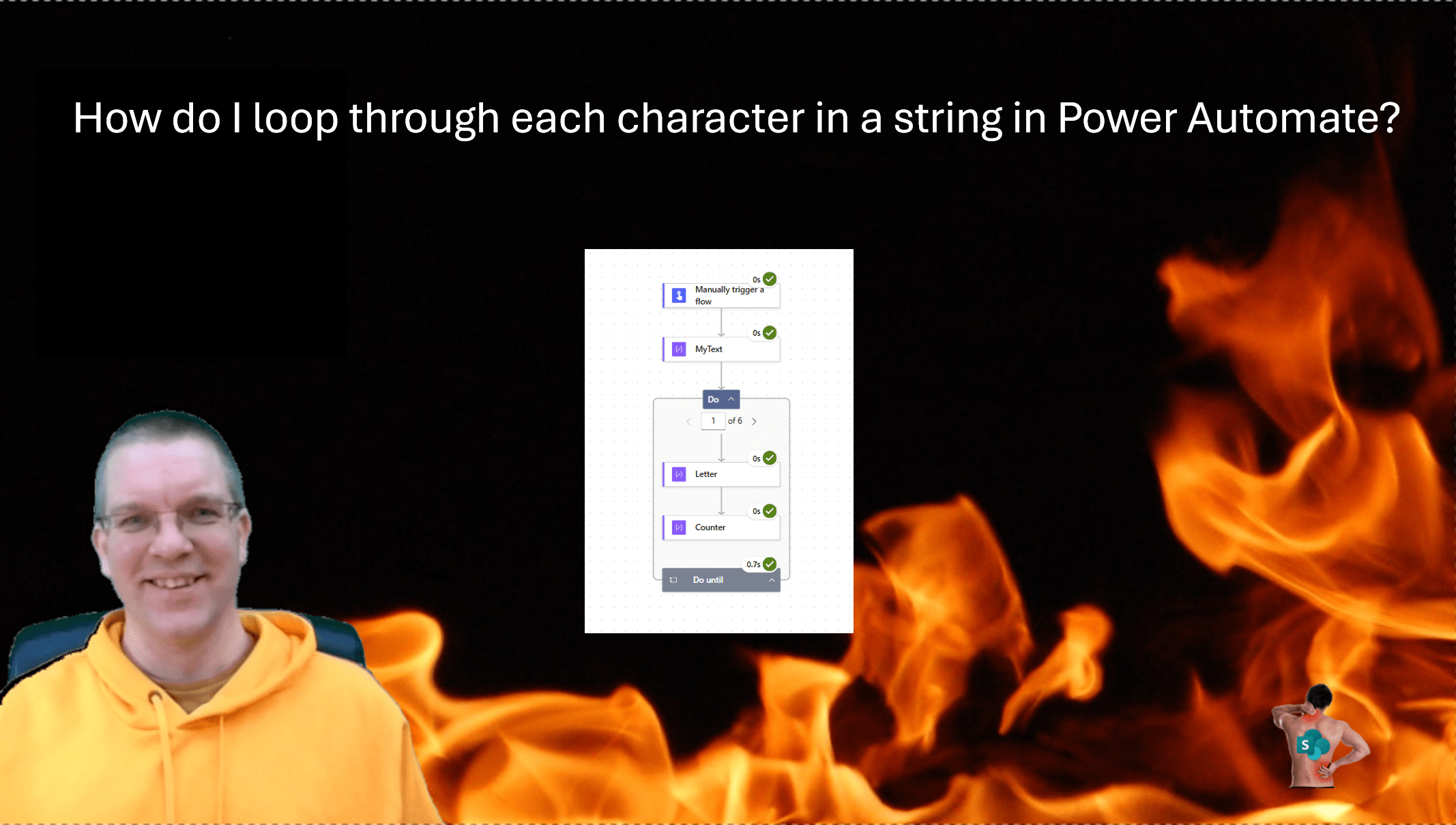 How do I loop through each character in a string in Power Automate?