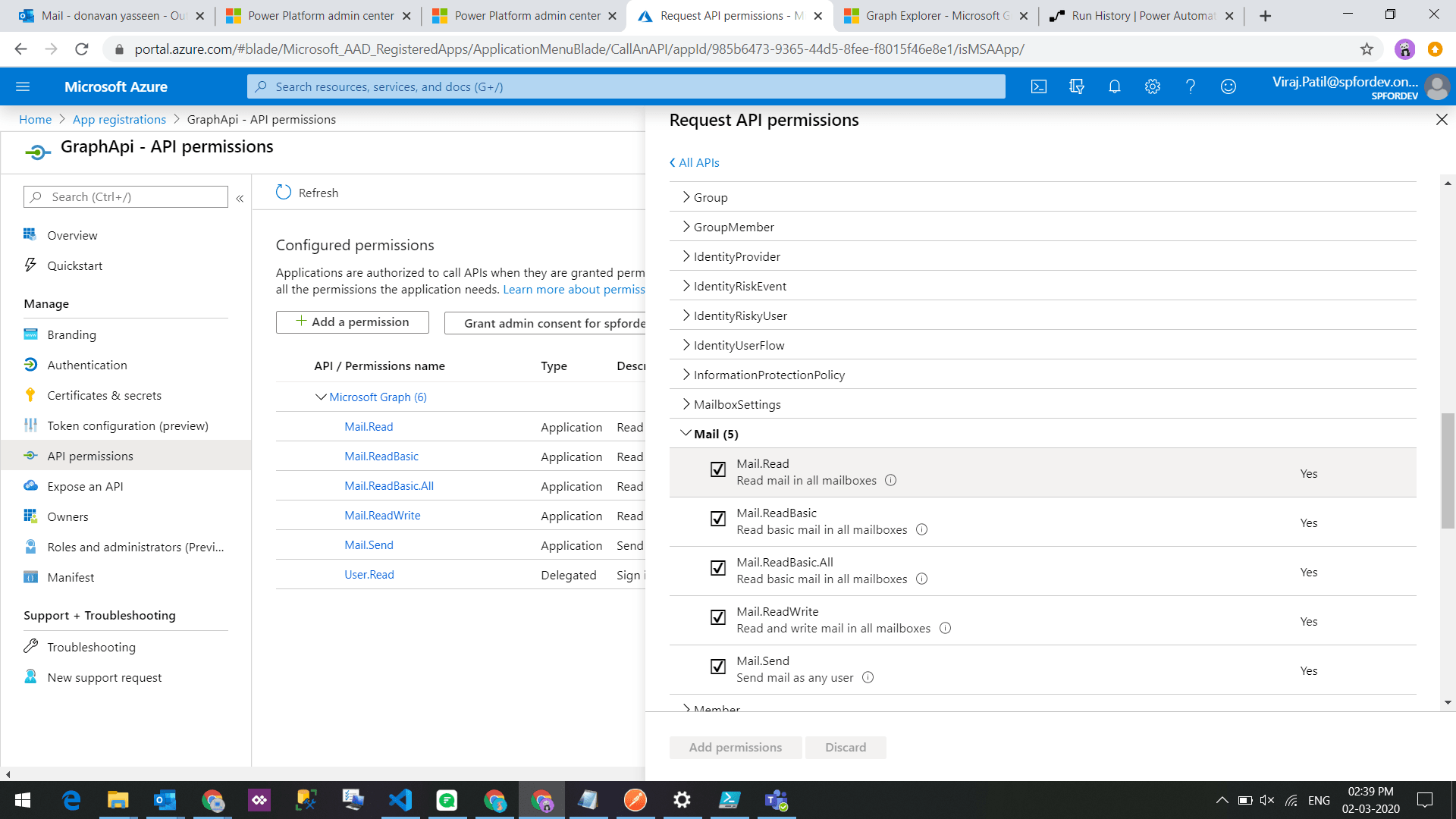 Register application in Azure Portal