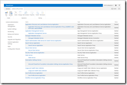 Service Applications in Central Administration