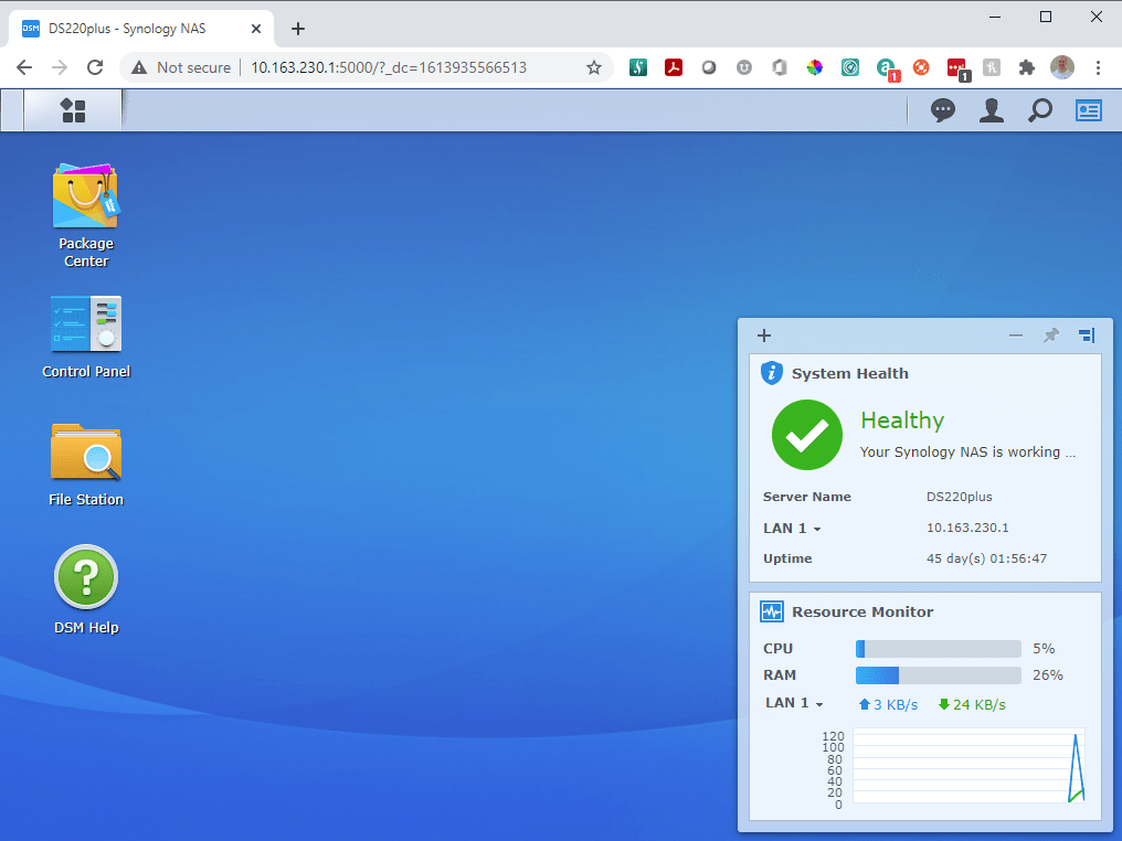 DS220+ Web Interface