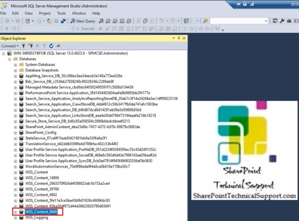 content database in sql database server