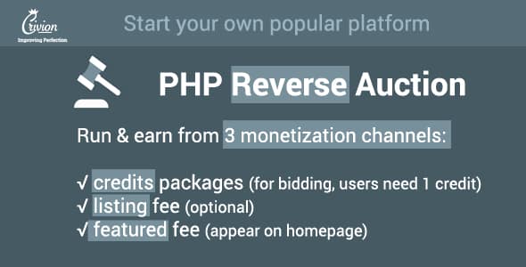 PHP Reverse Auctions Script PHP Reverse Auctions Script