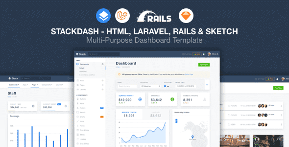 StackDash - HTML, Laravel & Rails Dashboard Template StackDash - HTML, Laravel & Rails Dashboard Template