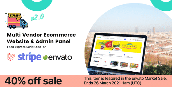 Multi-Vendor E-commerce Website & Admin Panel For Food-Express