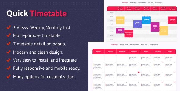 Quick Timetable For PHP Quick Timetable For PHP