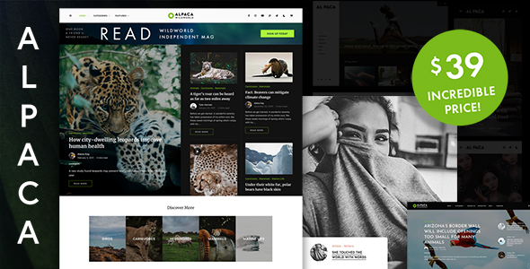 Alpaca - Modern Creative Independent Magazine WordPress Theme