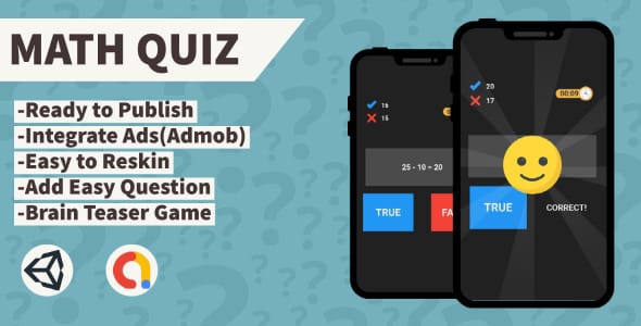 Math Quiz (Unity+Admob+Android+IOS) Math Quiz (Unity+Admob+Android+IOS)