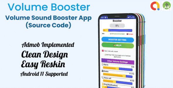 Volume Booster App Template Source Code. with Admob & Android 11 Volume Booster App Template Source Code. with Admob & Android 11