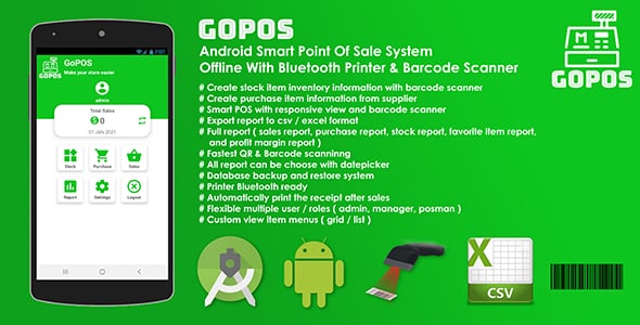 GoPOS Offline - Android Smart Point Of Sale System With Bluetooth Printer & Barcode Scanner GoPOS Offline - Android Smart Point Of Sale System With Bluetooth Printer & Barcode Scanner