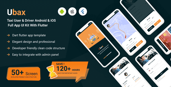 Ubax - Biggest Ride Sharing Flutter Full App UI Kit Ubax - Biggest Ride Sharing Flutter Full App UI Kit