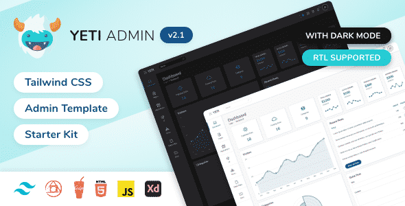 Yeti Admin - Tailwind CSS Template + XD Design File Yeti Admin - Tailwind CSS Template + XD Design File