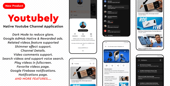 Youtubely - Native Youtube Channel Android App Youtubely - Native Youtube Channel Android App