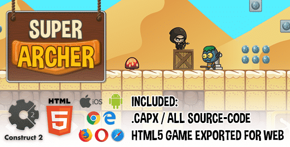Super Archer HTML5 Platform Game - Construct 2 (.capx + source-code) Super Archer HTML5 Platform Game - Construct 2 (.capx + source-code)