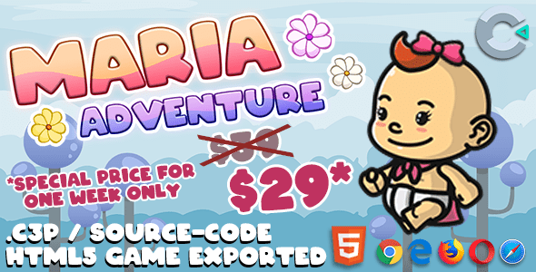 Maria Adventure HTML5 Game - With Construct 3 File (.c3p) Maria Adventure HTML5 Game - With Construct 3 File (.c3p)