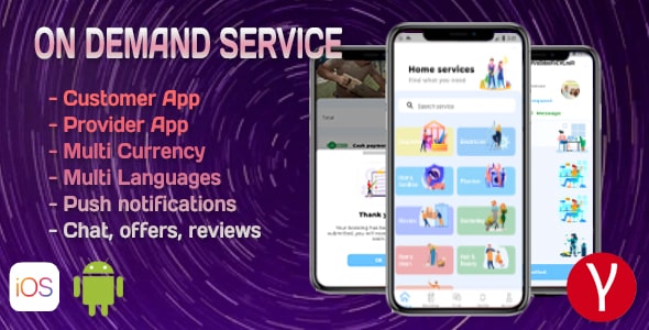 On Demand Service Solution - 3 Apps - Customer + Provider + Admin Panel - Flutter (iOS+Android) On Demand Service Solution - 3 Apps - Customer + Provider + Admin Panel - Flutter (iOS+Android)