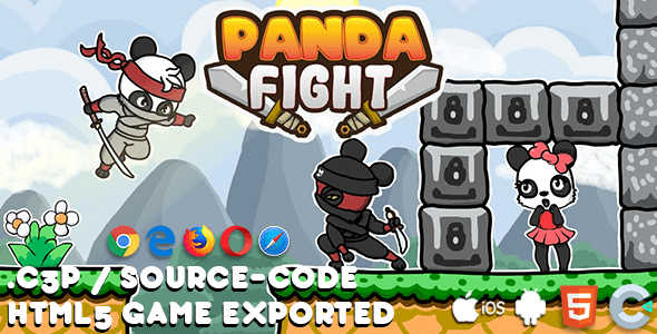 Panda Fight HTML5 Game - With Construct 3 File (.c3p) Panda Fight HTML5 Game - With Construct 3 File (.c3p)
