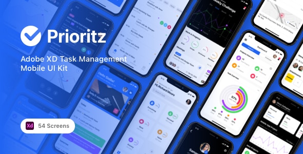 Prioritz - Adobe XD Task Management Mobile UI Kit Prioritz - Adobe XD Task Management Mobile UI Kit