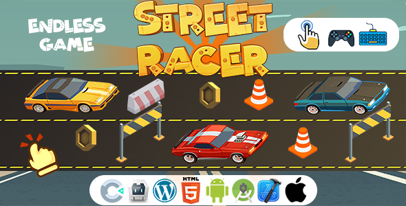 Street Racer Game (Construct 3 | C3P | HTML5 | Cordova | XCode | Android Studio) Endless Car Game Street Racer Game (Construct 3 | C3P | HTML5 | Cordova | XCode | Android Studio) Endless Car Game