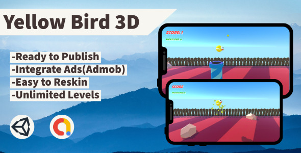 Yellow Bird 3D (Unity+Admob+Android+IOS) Yellow Bird 3D (Unity+Admob+Android+IOS)