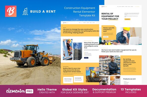 Build-A-Rent - Construction Equipment Rental Elementor Template Kit Build-A-Rent - Construction Equipment Rental Elementor Template Kit