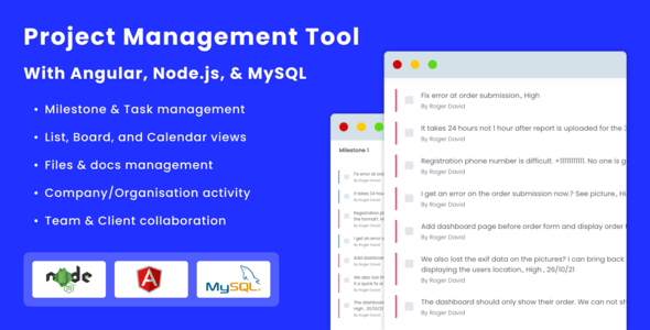 Angular + Node.js + MySQL Project Management Tool Angular + Node.js + MySQL Project Management Tool