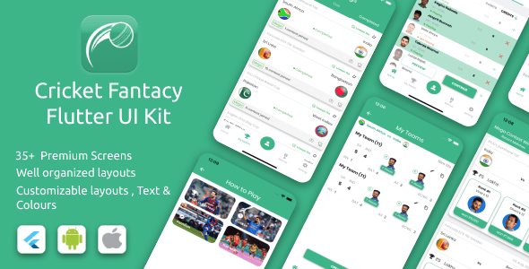 Cricket Fantasy Flutter UI Kit Cricket Fantasy Flutter UI Kit