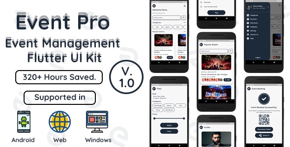 Event Pro - Events Booking Flutter App UI Kit Event Pro - Events Booking Flutter App UI Kit
