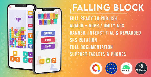 Falling Block (Tetris Game) Admob + GDPR + Unity Falling Block (Tetris Game) Admob + GDPR + Unity