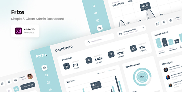 Frize - Simple and Professional Admin Dashboard Adobe XD - ShareWordpress.Net