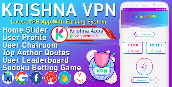 Krishna VPN - Powerful VPN App With Earning System Krishna VPN - Powerful VPN App With Earning System