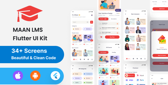 Maan LMS- Student Mobile App Flutter iOS & Android UI Kit Maan LMS- Student Mobile App Flutter iOS & Android UI Kit