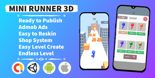 Mini Runner 3D (Unity+Admob+Hypercasual+Android) Mini Runner 3D (Unity+Admob+Hypercasual+Android)