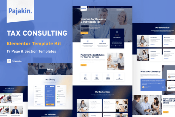 Pajakin - Tax Consultant & Financial Advisor Template Kit - ShareWordpress.Net