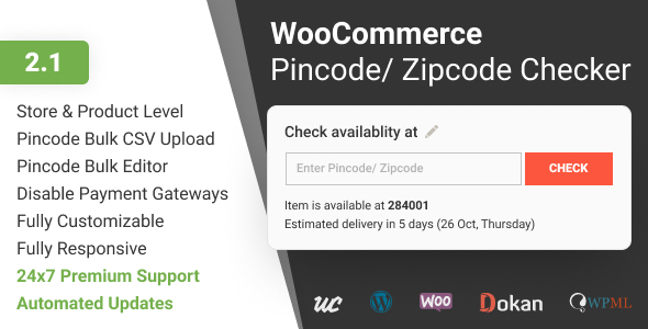 WooCommerce Pincode/ Zipcode Checker - ShareWordpress.Net