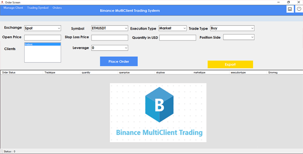 Binance MultiClient Trading Software Binance MultiClient Trading Software
