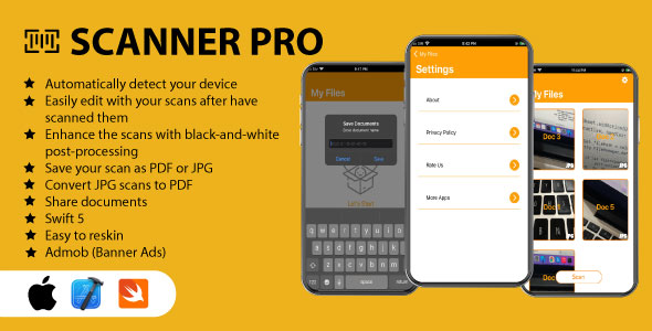 Scanner Pro PDF/IMAGE - iOS Source Code Scanner Pro PDF/IMAGE - iOS Source Code