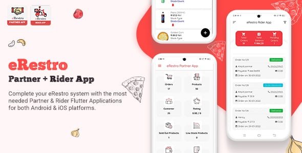 eRestro - Flutter Partner & Rider App for Multi Restaurant & Vendor - Food Ordering System eRestro - Flutter Partner & Rider App for Multi Restaurant & Vendor - Food Ordering System