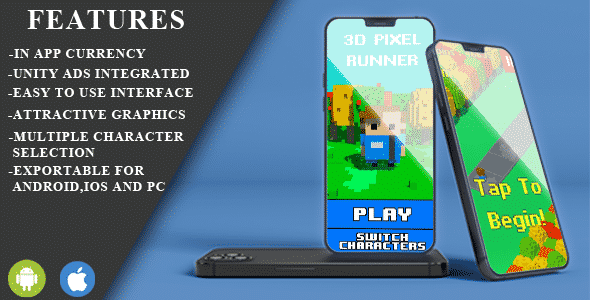 pixel runner unity engine 3d game source code pixel runner unity engine 3d game source code
