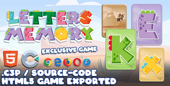 Letters Memory HTML5 Game - With Construct 3 File Letters Memory HTML5 Game - With Construct 3 File