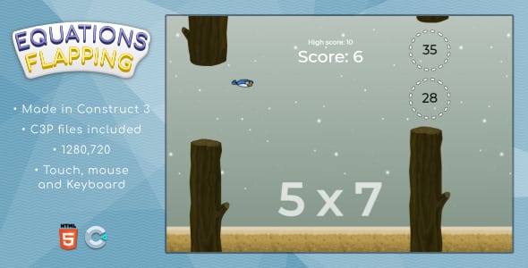 Equations Flapping - HTML5 Math game Equations Flapping - HTML5 Math game