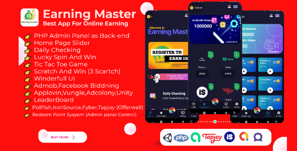 Earning Master - Android Rewards Earning App With Admin Panel Earning Master - Android Rewards Earning App With Admin Panel