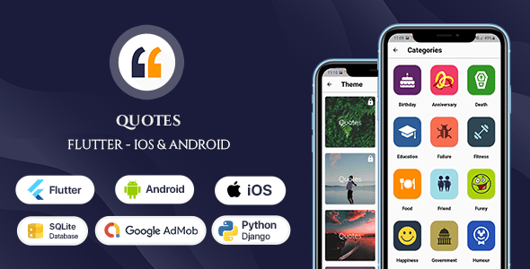 Quotes App - Flutter Android & iOS Full App + Python Admin Panel Quotes App - Flutter Android & iOS Full App + Python Admin Panel