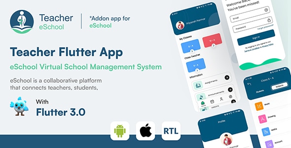 Teacher Flutter App - eSchool Virtual School Management System ...