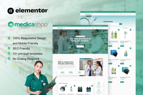 MedicaShop - Pharmacy & Medical Store Elementor Template Kit - ShareWordpress.Net