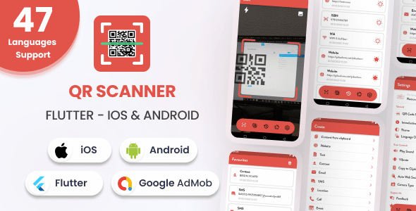 QR Code Scanner & Barcode Reader - Flutter Android & iOS Full App (47 Languages) QR Code Scanner & Barcode Reader - Flutter Android & iOS Full App (47 Languages)